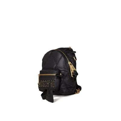 Moschino Quilted Polyamide Backpack In ["black","gold Tone"]