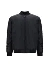 Moschino Quilted Polyamide Bomber Jacket In Black