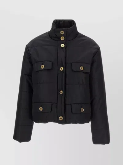 Moschino Quilted Puffer Jacket In Black