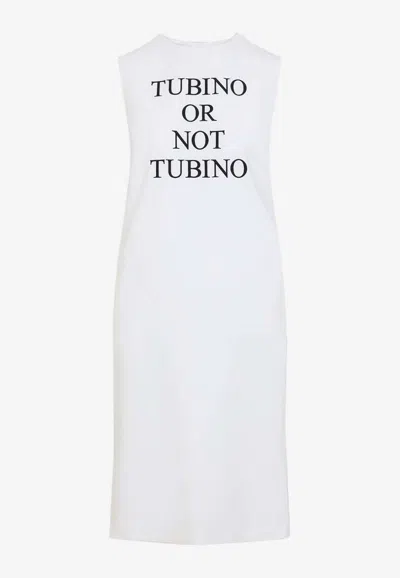 MOSCHINO QUOTE PRINT MIDI DRESS