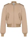 Moschino Raglan-sleeve Cropped Bomber Jacket In Neutrals