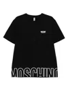 Moschino Raised-logo T-shirt In Black