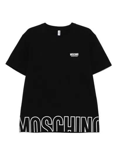 Moschino Raised-logo T-shirt In Black