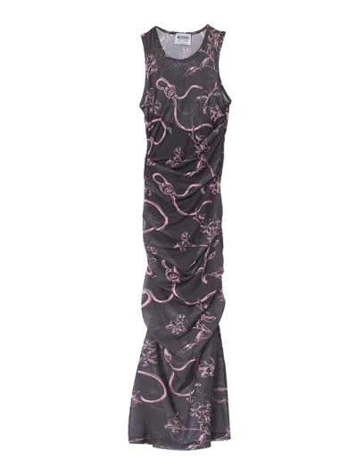 Moschino Ramage Tulle Dress In Black