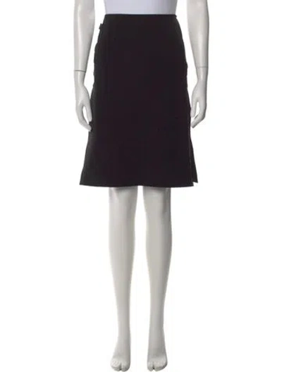 Pre-owned Moschino Raw-edge Trim Knee-length Skirt In Black