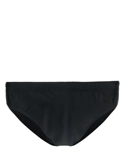 Moschino Rear Logo-print Swim Trunks In Black