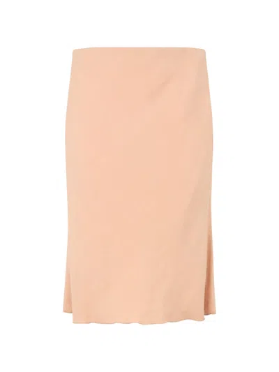Moschino Rear-slit Midi Skirt In Pink