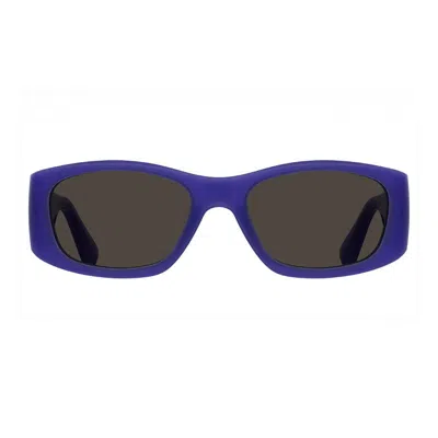 Moschino Rectangle Full Rim Sunglasses In Blue