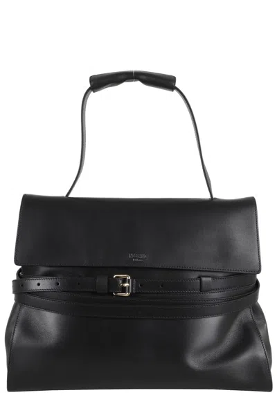 Moschino Tie Me Shoulder Bag In Black