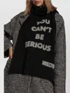 Moschino Rectangular Long Knitted Scarf With Brushed Finish
