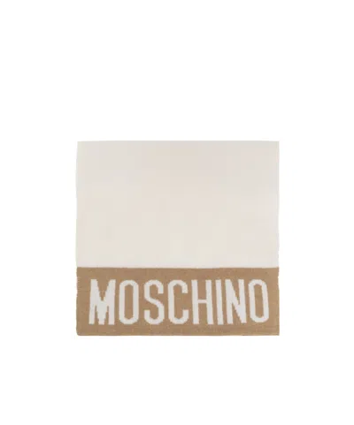 Moschino Rectangular Scarf In Neutral