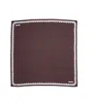 Moschino Rectangular Silk Scarf With Lace Pattern In Brown