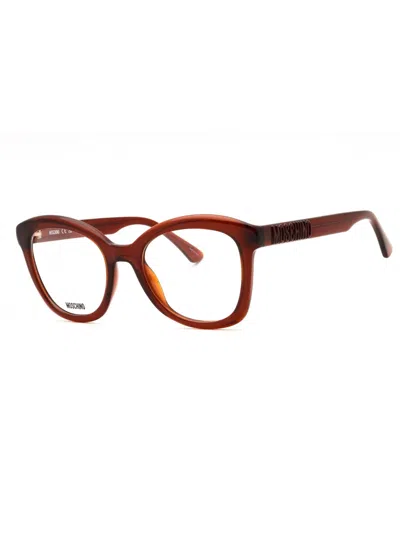 Moschino Rectangular Women's Designer Eyeglasses - Style Mos636 In Brown