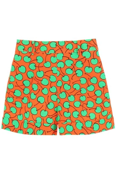 Moschino Red Cotton Shorts In Brown