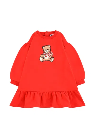 Moschino Red Dress For Baby Girl With Teddy Bear