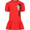 MOSCHINO RED DRESS FOR GIRL WITH TEDDY BEAR AND LOGO