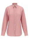 Moschino Red Oca Embroidered Shirt In Red