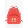 Moschino Love Faux Leather Backpack With With Golden Logo-plaque