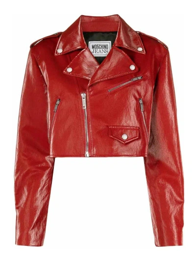 Moschino Red Quilted High-neck Jacket