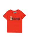 Moschino Red Shirt For Babykids With Teddy Bear In Red