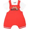 Moschino Red Suit For Baby Boy With Teddy Bears In Red