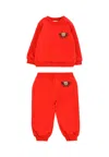 Moschino Red Suit For Babykids With Tedy Bear In Red