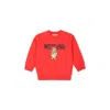 Moschino Red Sweatshirt For Babykids With Two Teddy Bears In Red