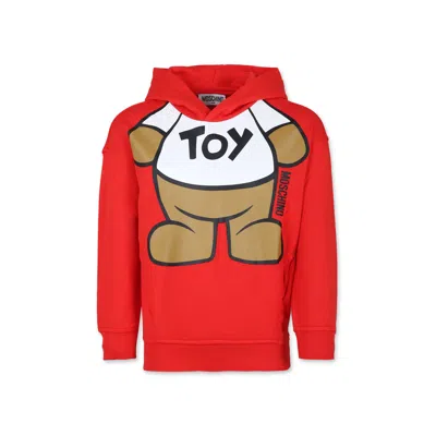 Moschino Red Sweatshirt For Kids With Teddy Bear