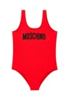 Moschino Logo Swimsuit In Red