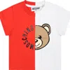 Moschino Red T-shirt For Babies With Teddy Bear And Logo In Red