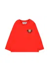 Moschino Red T-shirt For Babykids With Teddy Bear In Red
