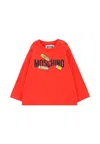 Moschino Red T-shirt For Bbaykids With Back To School Print In Red