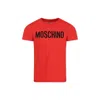 Moschino Open-necked Black Shirt In Red