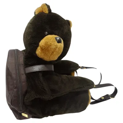 Pre-owned Moschino Redwall 1990s Teddy Bear Backpack In Black