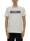 Moschino Cotton T-shirt With Logo Print In White