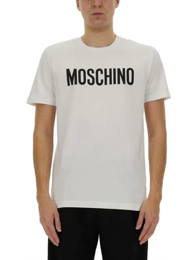 Moschino Regular Fit T-shirt With Bold Logo Print In White