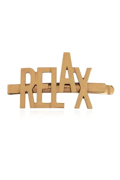 Moschino Relax Hair Clip In Gold