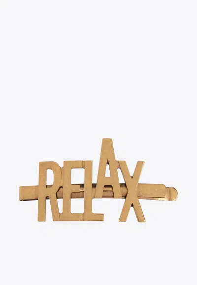 Moschino Relax Hair Clip In Gold