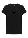 Moschino Relaxed Fit Black Cotton-elastane T-shirt In Black