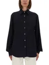 Moschino Relaxed Fit Black Cotton Shirt In Black