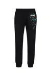 Moschino Logo Print Joggers With Elastic Waistband In Black
