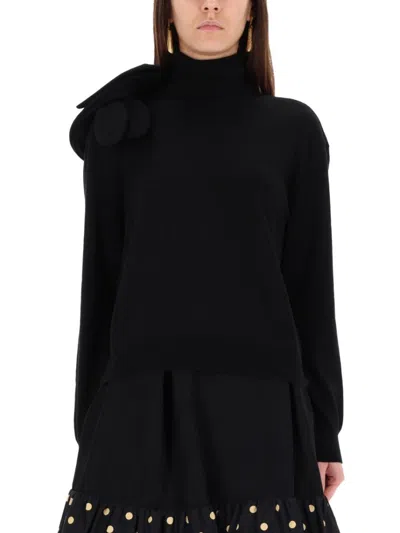 MOSCHINO RELAXED FIT BLACK SWEATER