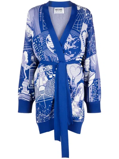 MOSCHINO MOSCHINO RELAXED FIT CARDIGAN WITH GRAPHIC PRINT