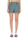 Moschino Button Detail Denim Shorts In Blue