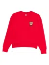 Moschino Relaxed-fit Red Sweatshirt With Teddy Bear Graphic In Red