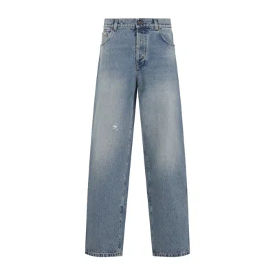 MOSCHINO RELAXED HIGH-WAIST JEANS WITH CLASSIC FIVE-POCKET STYLING