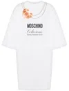 Moschino White Cotton T-shirt With Croissant And Pearls Print In White