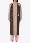Moschino Reversible Trench Coat In Gabardine And Satin In Neutral