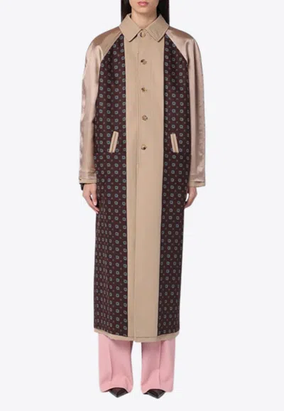 MOSCHINO REVERSIBLE TRENCH COAT WITH SATIN INSERTS