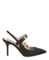 Moschino Rhinestone-embellished Leather Pumps In Black